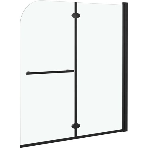  Sklopiva vrata za tu&amp;scaron;-kabinu s 2 ploče ESG 120 x 140 cm crna Slike