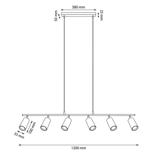 Brilagi Luster na sajli SELE 6xGU10/30W/230V crni Slike