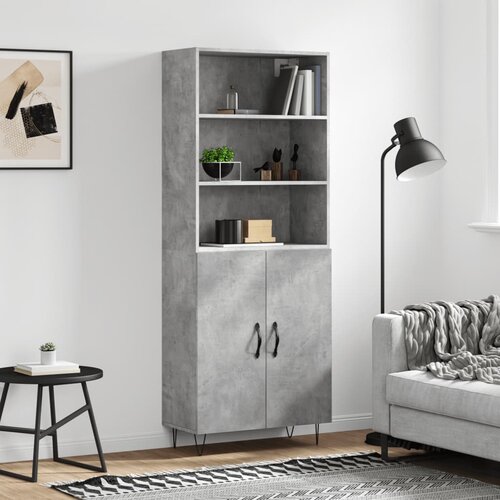 The Living Store Visoka komoda betonsko siva 69,5x34x180 cm inženirski les - Visoka Omara, (21435795) Slike