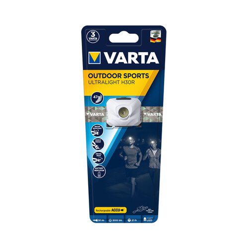Varta baterijska lampa Outdoor Ultralight H30R - Bela Slike
