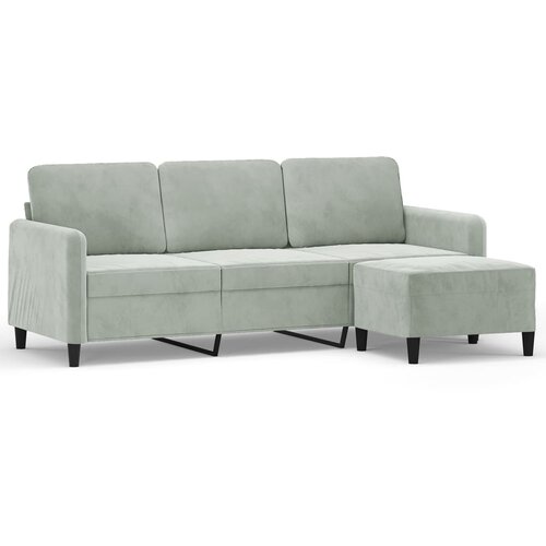 Maison Chic kavč - Sofa - Kanape s stolčkom za noge svetlo siv 180 cm žamet, (21727760) Cene