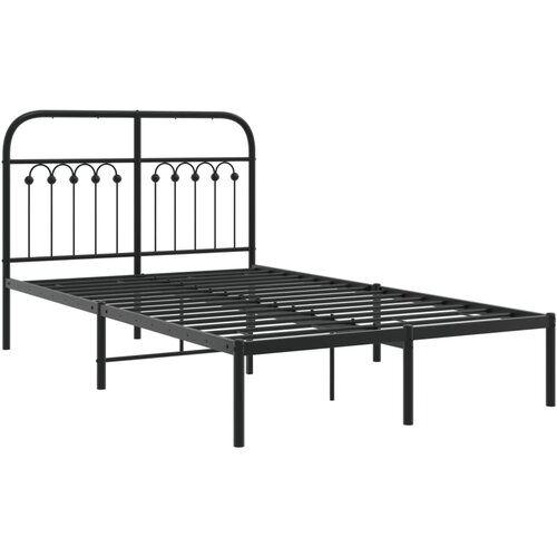 vidaXL Kovinski posteljni okvir z vzglavjem črn 120x200 cm, (21251490) Cene