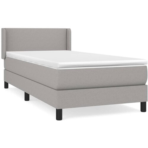 Maison Chic Box spring postelja - Vzmetna postelja z vzmetnico svetlo siva 90x200 cm blago SL13643, (21902653) Slike