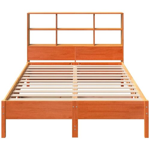 VidaXL Krevet s regalom za knjige bez madraca 160x200 cm od borovine Slike