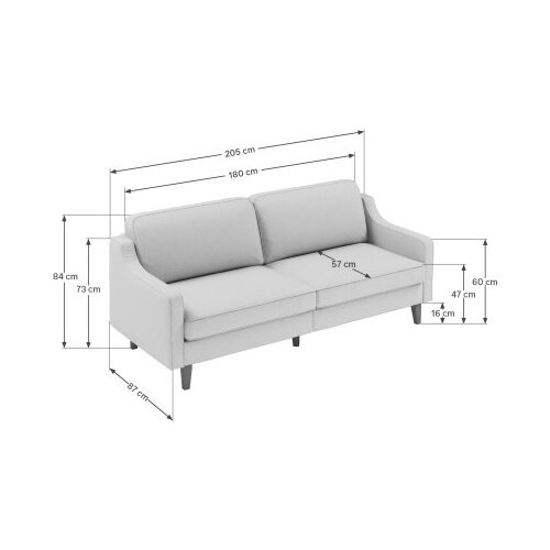 Atelier Del Sofa Trosed Robin 3, 205x84x87cm, bijela Slike