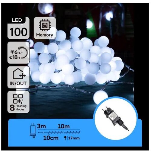 Aigostar led spoljni dekorativni lanac 100xLED/3,6W/230V/8 funkcija 10m IP44 hladno-bela Cene
