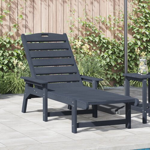 VidaXL sončni ležalnik Mornarsko modra 53x162x98.5 cm HDPE Slike