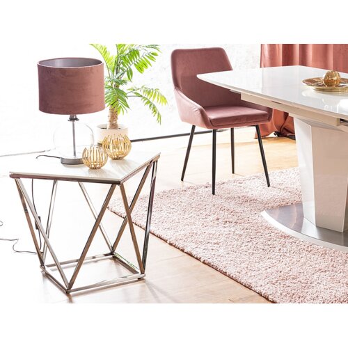 Molarem Home Stolić SILVER B - staklo s efektom mramora Slike