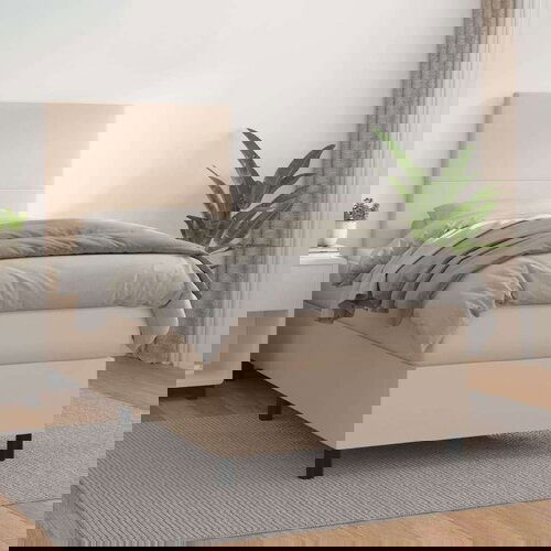  Krevet s oprugama i madrac cappuccino 100x200cm od umjetne kože Slike