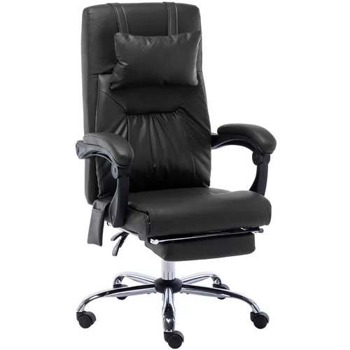  Masažna uredska stolica od umjetne kože crna