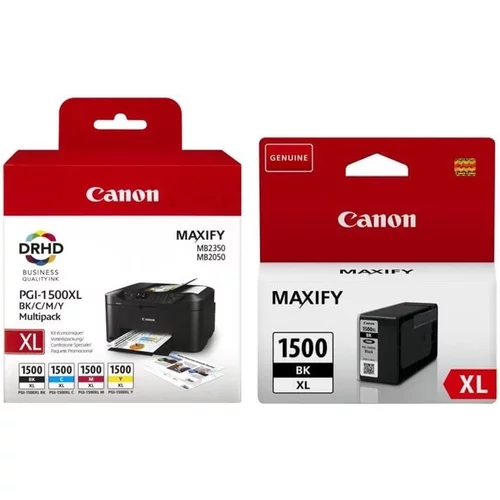 Canon komplet kartuš PGI-1500XL (BK/C/M/Y) + PGI-1500XL BK (črna), original