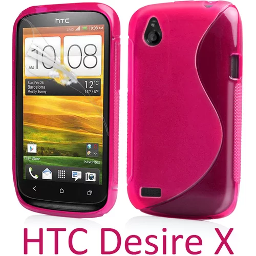  Gumijasti / gel etui S-Line za HTC Desire X - roza