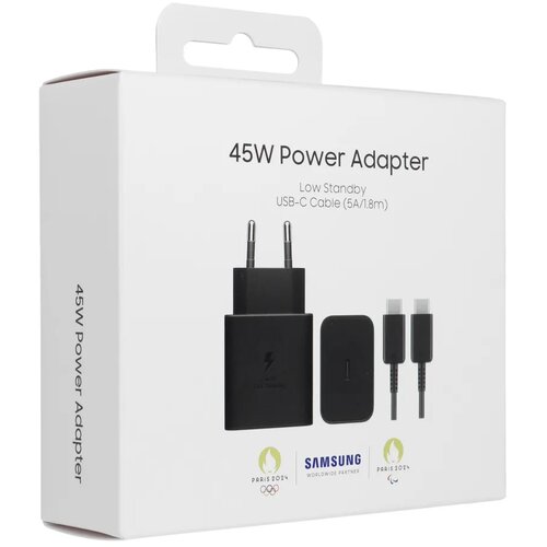 Samsung originalni Type-C zidni punjač + Type-C na Type-C kabel PD 3A 45W EP-T4511XBEGEU crni Cijene