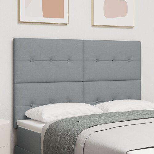 VidaXL LED uzglavlje svijetlo sivo 80 cm tkanina Slike