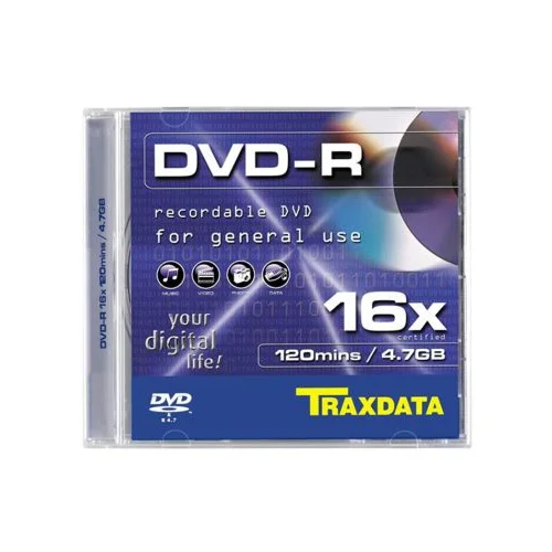  DVD-R TRAXDATA, 4.7GB, 16X, SLIM BOX 1