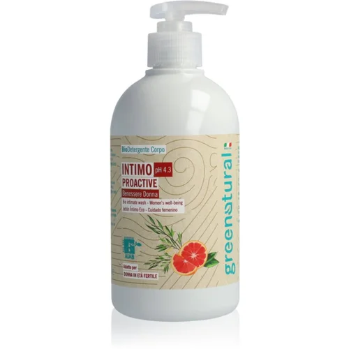 Greenatural Intimate Wash Gel Proactive pH 4,3 BIO gel za intimnu higijenu s umirujućim djelovanjem Grapefruit and Aloe Vera 500 ml