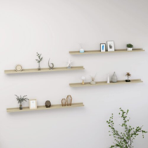 VidaXL Zidne police 4 kom boja hrasta sonome 115 x 9 x 3 cm Slike