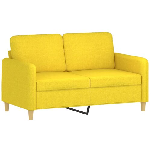  2-dijelni set sofa s jastucima svjetložuti od tkanine Slike