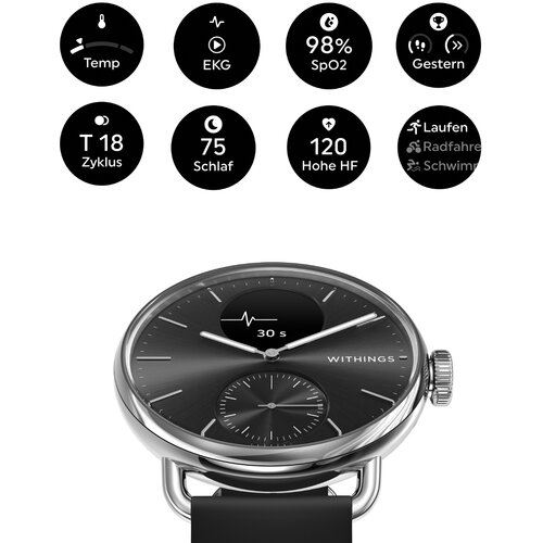 Withings scanwatch 2 38mm crna/srebrna s Slike