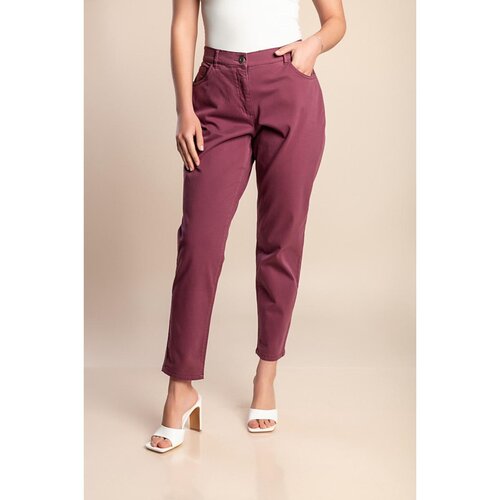 Fenzy Plus Size Bombažne Hlače, Vijola Cene