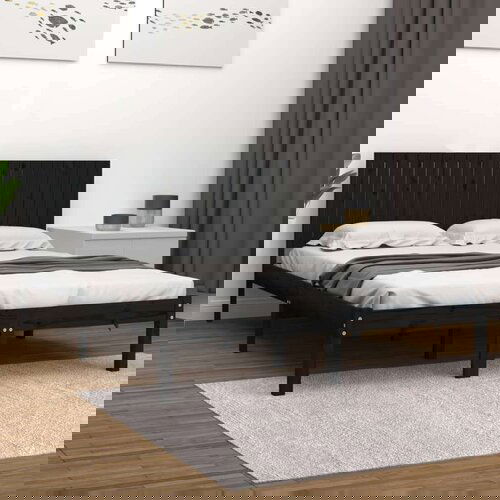  Posteljni okvir črn iz trdne borovine 200x200 cm, (20647404) Slike