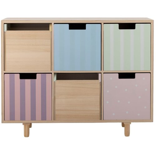 Bloomingville Mini Nizka otro&amp;scaron;ka komoda iz masivne pavlonije v naravni barvi 25,5x88,5 cm Calle &amp;ndash; Slike