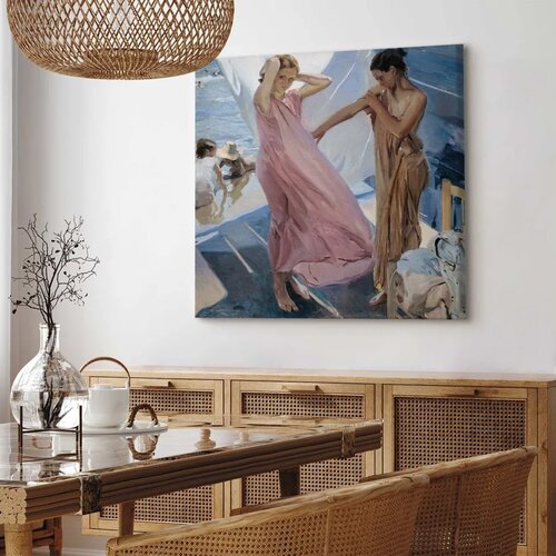  Slika - Joaqu&amp;iacute;n Sorolla y Bastida &amp;ndash; After Bathing Valencia 60x60 Premium Print Slike