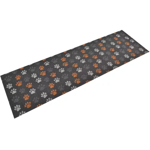 Kuhinjski tepih perivi s uzorkom šapa 60 x 180 cm baršunasti