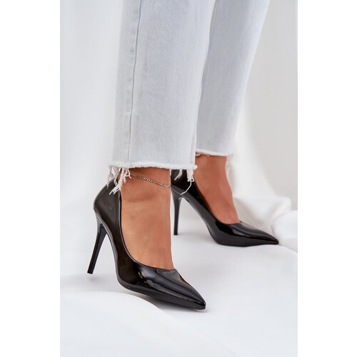 PS1 Patented High Heels With Pointed Toes Black Omenra Cene