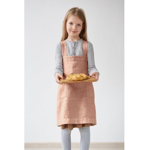 Linen Tales Oranžen otroški lanen predpasnik Pinafore, 60 x 34 cm Cene