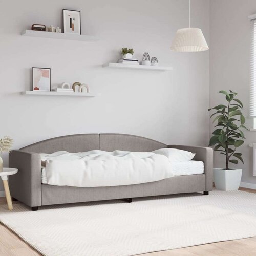  Dnevni krevet s madracem smeđesivi 80 x 200 cm od tkanine Slike