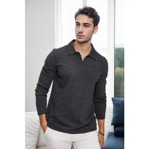 Dewberry 86813 Polo Neck Long Sleeve Knitwear-ANTHRACITE