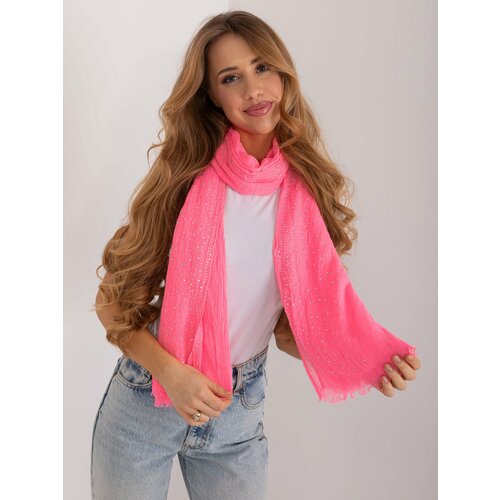 Fashion Hunters Fluo pink long viscose scarf for women Slike