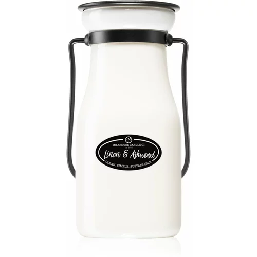 Milkhouse Candle Co. Creamery Linen & Ashwood dišeča sveča Milkbottle 227 g