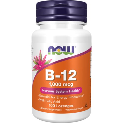 Now Foods Vitamin B12 s folno kislino NOW, 1000 mcg (100 tablet) Cene