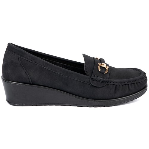 Shelvt Black wedge shoes with decoration Slike