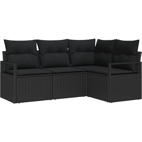 Set sofe 4 kom. Crna poliratan 177 x 122 x 85 cm Slike