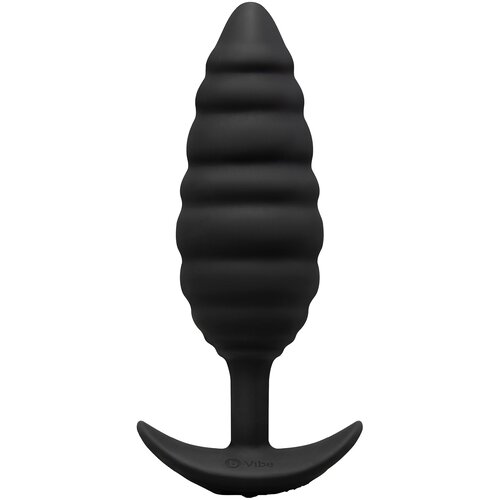 B-Vibe Twist Uniquely Textured Silicone Vibrating Plug Black Slike