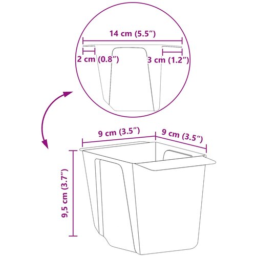  Kutije za cvijeće za Euro palete 12 pcs Siva 13,5 x 9 x 9,5 cm Slike