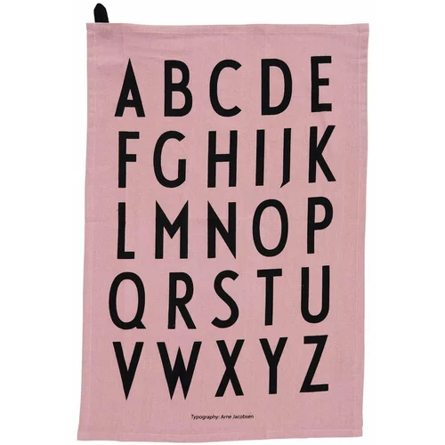 Design Letters ružičasta pamučna kuhinjska krpa Alphabet, 40 x 60 cm