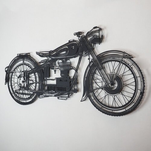 WALLXPERT APT222LS Zidna dekoracija Cafe Racer, 100x47cm, Crna Cene