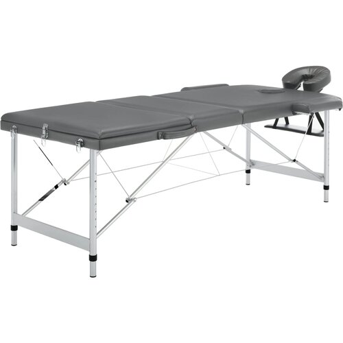 vidaXL Masažna miza s 3 conami aluminijast okvir antracit 186x68 cm Cene