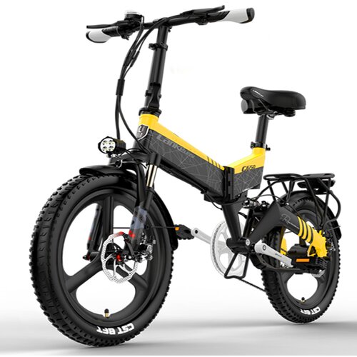 BENFUTO G650 zložljivo električno kolo, 48V 12.8Ah baterija, kenda 20 * 2.40 pnevmatike, hidravlične kolutne zavore, polno vzmetenje(rumena), (21233951) Cene