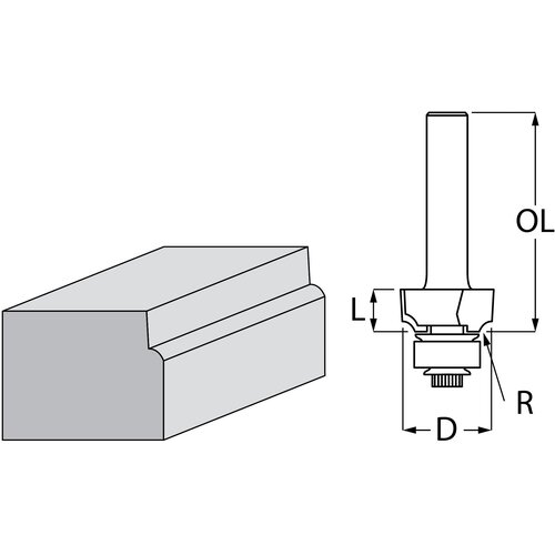 Makita glodalo za zaobljenje rubova s ležajem R 2,3 mm, drška 8 mm D-48343 Cene