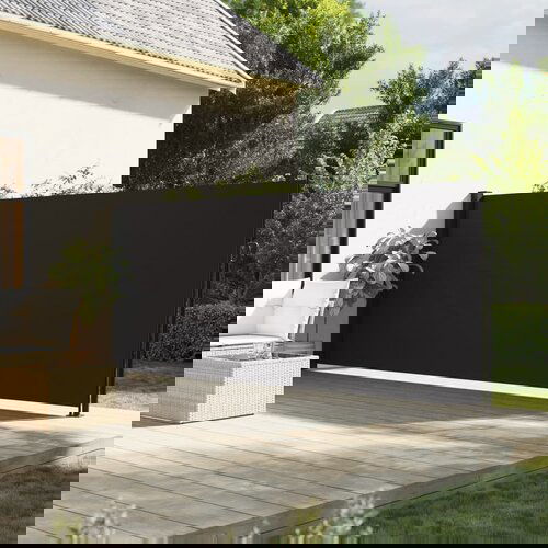 VidaXL Bočna tenda na uvlačenje crna 180 x 500 cm Slike