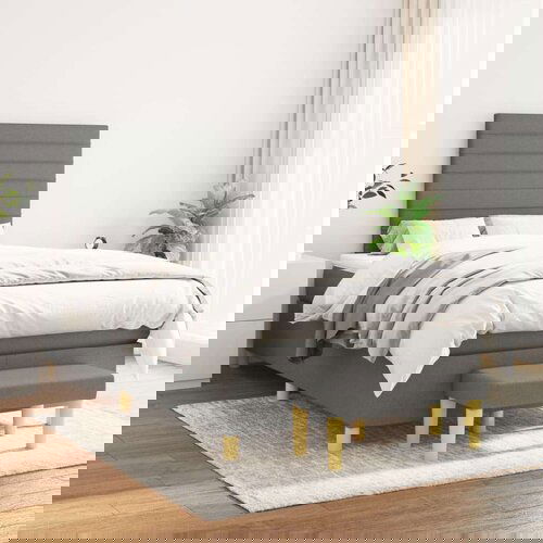  Box spring postelja z vzmetnico temno siva 120x200 cm blago, (20930138) Slike