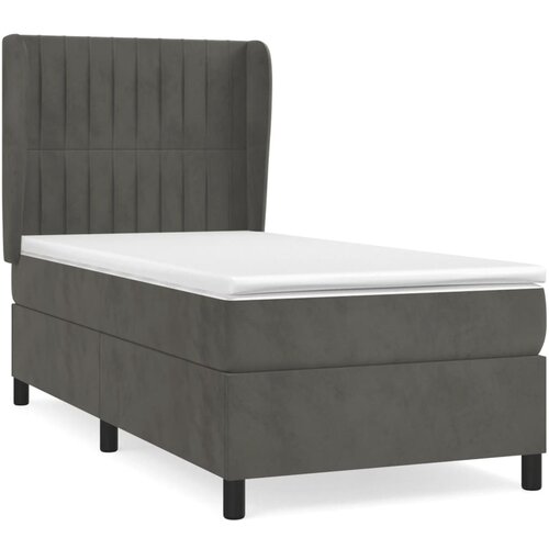 Maison Chic Box spring postelja - Vzmetna postelja z vzmetnico temno siva 100x200 cm žamet SL20491, (21893269) Cene
