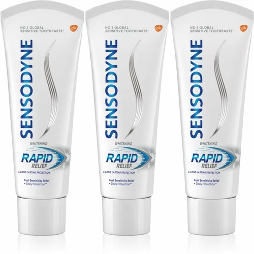 Sensodyne Rapid Whitening pasta za izbjeljivanje zuba za osjetljive zube 3x75 ml