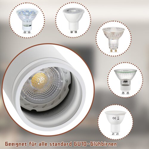 Nettlife Moderna stropna svetilka s 5 točkami: Bela stropna svetilka GU10, kovinska notranja svetilka za dnevno sobo, brez žarnice, (22116834) Cene