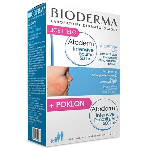 Bioderma Atoderm Intensive Baume 500 ml + Gel moussant 200 ml gratis Cene